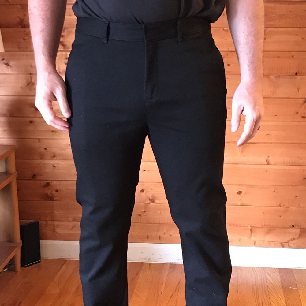 Zero + Maria Cornejo Black Cotton Heavy Trousers Pants Men's Size 36x32 NWOT